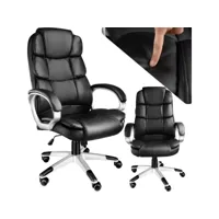 tectake fauteuil de direction bureau accoudoirs bois rotatif à 360° et réglable en hauteur 403238