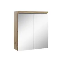 meuble a miroir toledo 60 x 60 cm chêne châtaignier - miroir armoire miroir salle de bains verre armoire de rangement