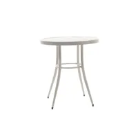table de jardin ronde en aluminium blanc d70 - dahlia