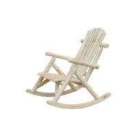 fauteuil de jardin adirondack à bascule rocking chair style néo-rétro assise dossier ergonomique bois naturel de pin