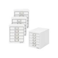 set de 4 armoire à dossiers avec 5 tiroirs en métal blanc classeur documents 490013985
