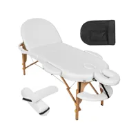 tectake table de massage portable pliante à 3 zones confortable rouleaux de positionnement et sac de transport inclus 400194