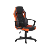 fauteuil de bureau / gaming glendale en similicuir et tissu en maille , noir / orange