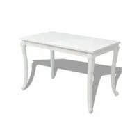 table de salon salle à manger design 116 cm blanc haute brillance helloshop26 0902127