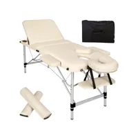 tectake table de massage portable pliante à 3 zones rouleaux de positionnement et le sac de transport compris 404636