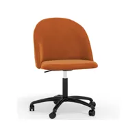 chaise de bureau rembourrée - velours - evelyne orange