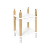 paris prix - table de chevet enfant crayon 51cm blanc & beige