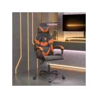 fauteuil gamer chaise de bureau - fauteuil de jeu noir et orange similicuir meuble pro frco43547