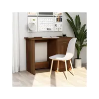 bureau informatique table de bureau - chêne marron 100x50x76 cm bois d'ingénierie meuble pro frco83661