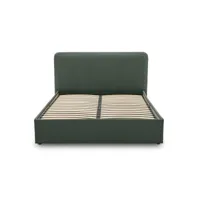 goyave - lit coffre - 160x200 - en tissu - sommier inclus - best mobilier - vert