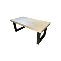 matika - table basse relevable bois et acier noir l120