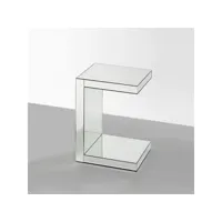 table d'appoint miroir argenté timon l 40 cm