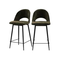 chaise de bar mi-hauteur pénélope verte 65 cm (lot de 2)