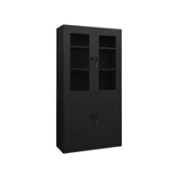 vidaxl armoire de bureau noir 90x40x180 cm acier