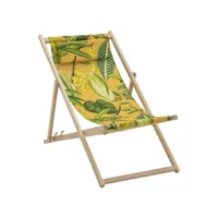 madison chaise de plage en bois la grave 55x90x87 cm jaune