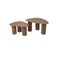 tables basses gigognes design en bois foncé (lot de 2) foleen