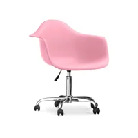 chaise de bureau avec accoudoirs - chaise de bureau à roulettes - weston rose