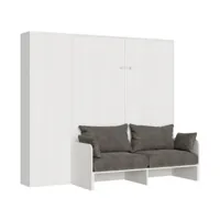 armoire lit 120x190 avec canapé et colonne de rangement bois blanc kanto-couleur microfibre 41