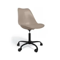 chaise de bureau avec roulettes - chaise de bureau pivotante - structure noire tulip taupe