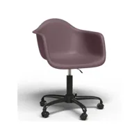 chaise de bureau avec accoudoirs - chaise de bureau avec roulettes - structure noire weston taupe