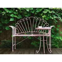 banc de jardin en métal rose 125 cm cavinia 208754