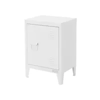armoire de classement acier blanc 40x30x57,5 cm table de chevet stockage outils 490011981