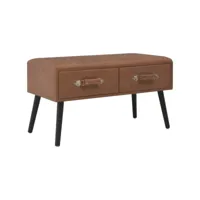 banquette pouf tabouret meuble banc avec tiroirs 80 cm marron foncé synthétique helloshop26 3002159