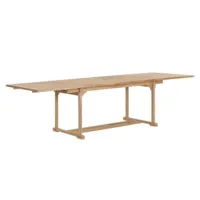 table rectangulaire extensible teck massif clair endel 180-280 cm