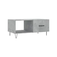 table de salon gris béton 90x50x40 cm bois d'ingénierie