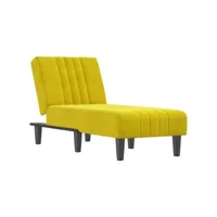 fauteuil scandinave chaise longue charge 110 kg jaune velours ,55x140x70cm