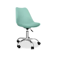 chaise de bureau à roulettes - chaise de bureau pivotante - tulip vert pastel