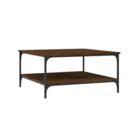 table de salon chêne marron 80x80x40 cm bois d'ingénierie