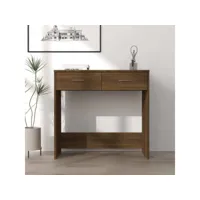 bureau informatique table de bureau - chêne marron 80x40x75 cm bois d'ingénierie meuble pro frco53490
