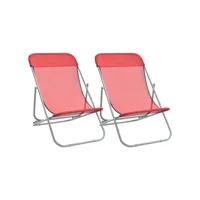 chaises de plage pliantes 2pièces textilène acier enduit de poudre