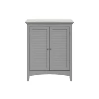 teamson home glancy armoire de salle de bain en bois & portes de verre gris elg-641