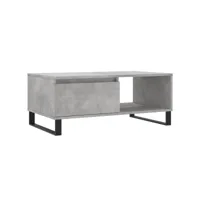 table de salon gris béton 90x50x36,5 cm bois d'ingénierie