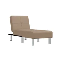 fauteuil scandinave chaise longue capuccino similicuir ,55x140x70cm