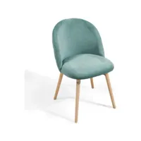 lot de 8 chaises de salle à manger en velours pieds en bois hêtre style moderne chaise scandinave pour salon chambre cuisine bureau turquoise helloshop26 01_0000156