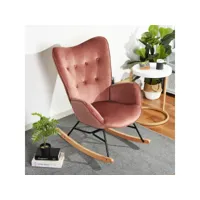 fauteuil à bascule fauteuil relax de luxe velours rose scandinave