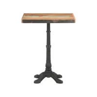 table de bar, table bistro, table de cuisine 60x60x76 cm bois massif de récupération togp53994