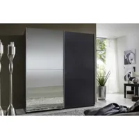 dressing à portes coulissantes clapton 180cm coloris gris avec 1 miroir 20100867090