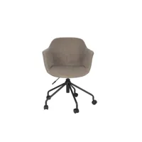 junzo - chaise de bureau pivotante à roulettes - couleur - taupe