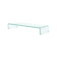 meuble télé buffet tv télévision design pratique pour moniteur 90 cm verre transparent helloshop26 2502254
