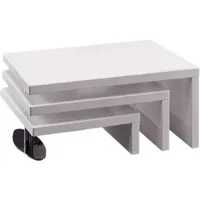 table basse design elysa - 80 x 59 x 37,5 cm - blanc laqué