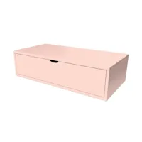 cube de rangement bois 100x50 cm + tiroir  rose pastel cube100t-rp