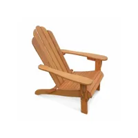 fauteuil de jardin en bois - adirondack salamanca- eucalyptus . chaise de terrasse retro. siège de plage