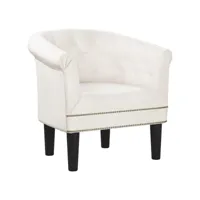 fauteuil salon - fauteuil cabriolet blanc similicuir 70x56x68 cm - design rétro best00001668948-vd-confoma-fauteuil-m05-1043