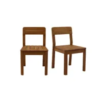 chaises de jardin en bois massif (lot de 2) akis