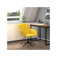 chaise de bureau pivotante  fauteuil de bureau ergonomique jaune velours meuble pro frco45623