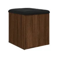banc de rangement chêne marron 42x42x45 bois d'ingénierie